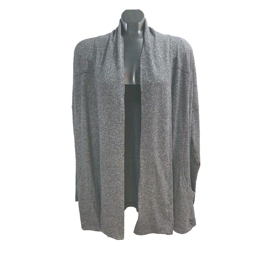North Face Cardigan Yoga Jacket Gray Black Women Sz XXL Open Front Pockets Light